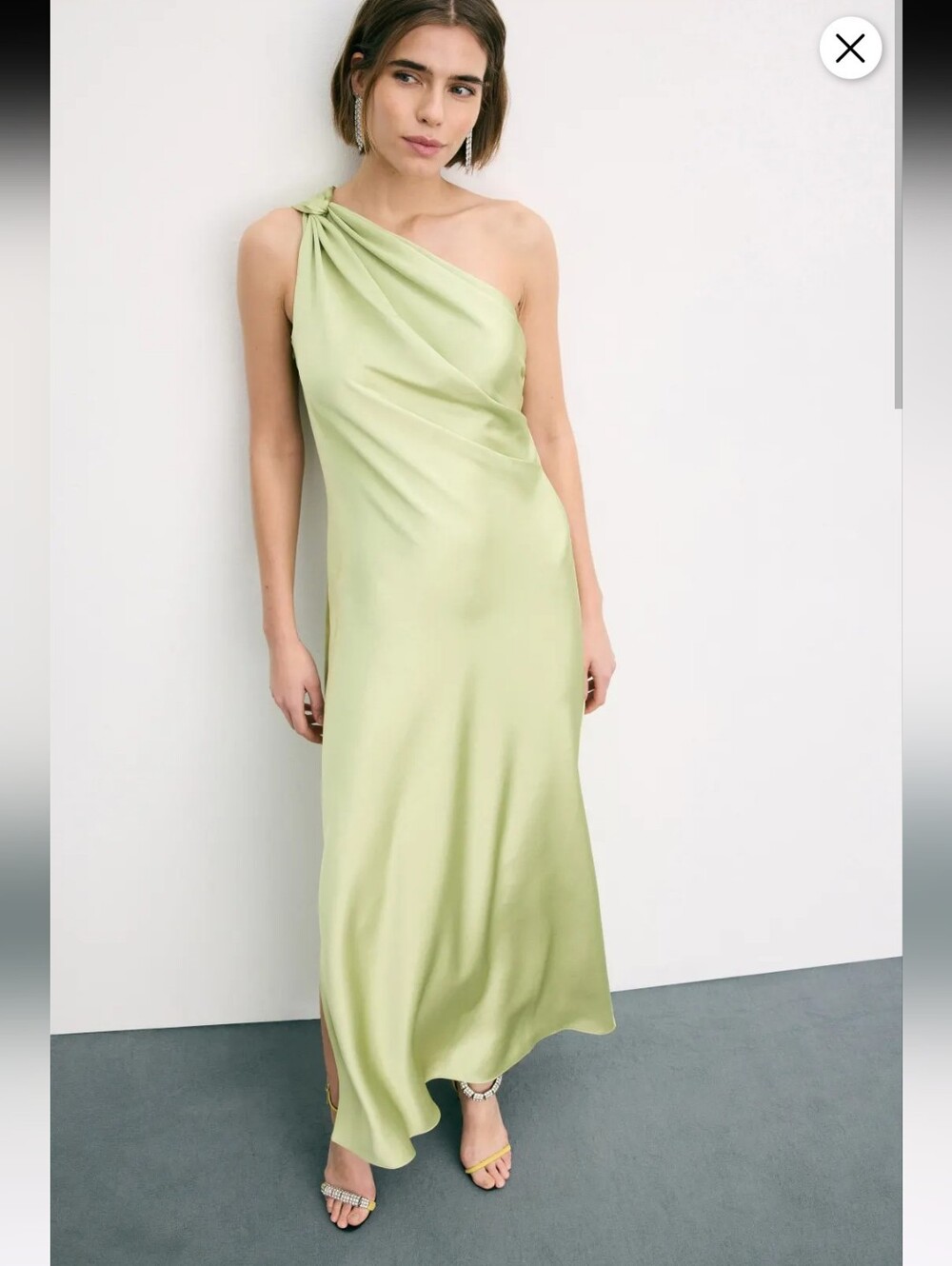 Tanya Taylor Stassi Green One Shoulder Gown Size 2